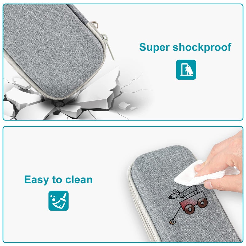 ProCase Pen Pencil Case, 2-Layer EVA Zipper Pencil Box Pouch Large Capacity Stationery Storage Organizer for School Office Supplies -Grey - Image 5